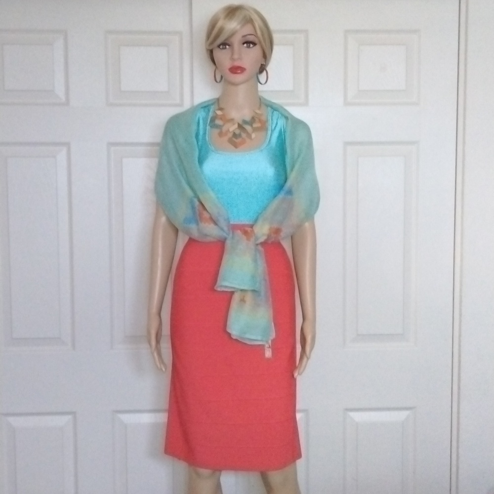INC bodycon skirt and Spring top